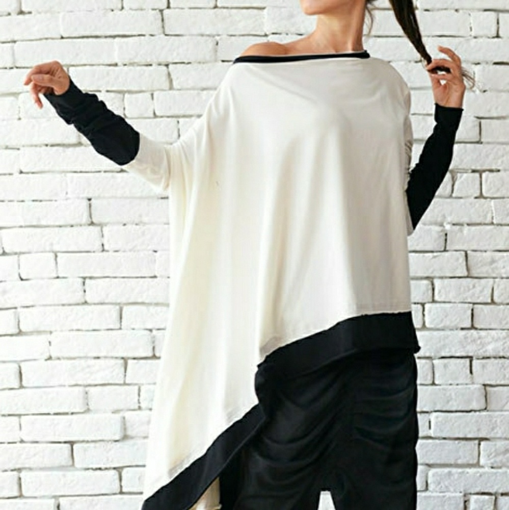 White Sweatshirt/Loose White Shirt